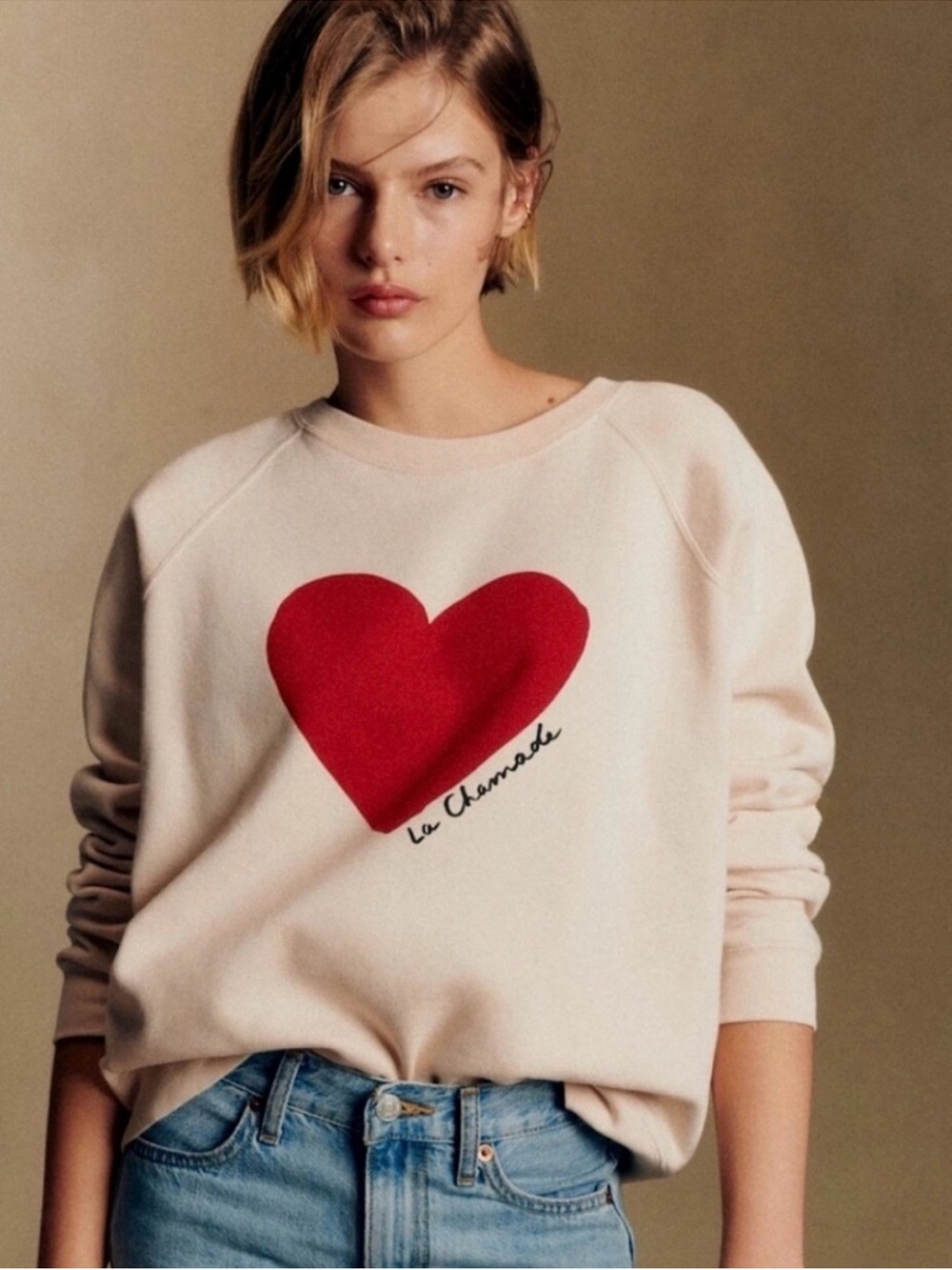 Sezane Le Chamade Cream Sweatshirt